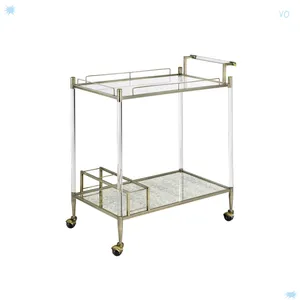 Luxury Handmade Metal Hotel Room Service Trolley with Export Quality Powder Coated Finish Heavy Duty Lockable Wheels Spacious - Product Image 2