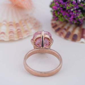 925 Sterling <b>Silver</b> Pink Cushion Cut Moissanite <b>Solitaire</b> Engagement <b>Ring</b> Rose Gold Wedding Promise <b>Ring</b> for Women - Product Image 1