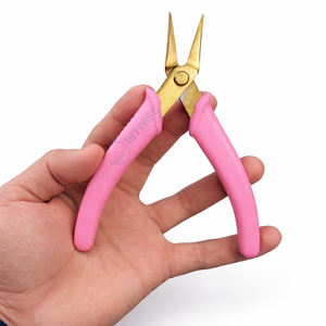 INSTRUMENTS CHIRURGICAUX INTENSES – Pince à anneaux fendus en acier inoxydable durable, couleur or, avec poignée antidérapante rose pour la fabrication de bracelets et bijoux - Product Image 2
