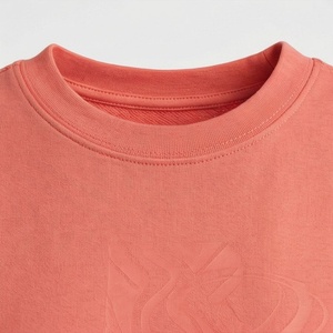 Women's 2 Piece Solid Coral <b>Knitted</b> Short Sleeve T Shirt and Above Knee Shorts <b>Set</b> Crew Neck Loose Fit Casual Spring Summer Wear - Product Image 4