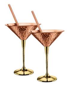 Copa de Martini Decorativa con Tallo de Cobre y Pajita, Vaso de Lujo para Cócteles, Ideal para Bares, Fiestas y Presentaciones Gastronómicas - Product Image 4