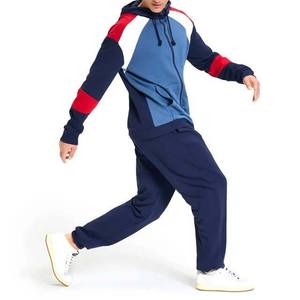 Men's Casual Sportswear <b>Set</b> Custom Designed Printed Zip Hoodie Contrast Color Sweatpants 100% Cotton Plus Size OEM Service - Product Image 2