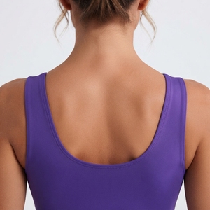 Vestido de Tenis Morado para Mujer, Cuello Cuadrado, Sin Mangas, Ajustado, de Spandex y Poliéster, Ropa Deportiva de Verano, Transpirable - Product Image 5