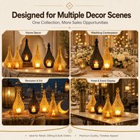 Lanterne à bougie en métal marocaine personnalisée en gros avec découpes ajourées pour la décoration de la maison, du Ramadan, de l'Aïd et des mariages