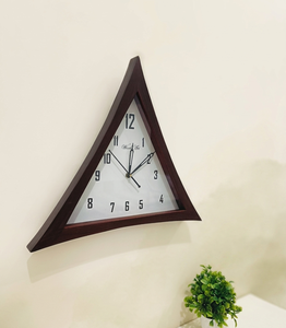Handmade Modern Style Wooden Hanging Quartz Triangle Shape Art Deco <b>Wall</b> <b>Clock</b> for Living Room Home Office Decoration - Product Image 3
