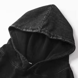 Sudadera con Capucha Negra para Hombre, 100% Algodón, Impermeable, Felpa Francesa Lavada, Personalización con Estampado Frontal, Ropa de Invierno - Product Image 2