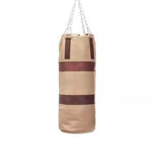 Sac de frappe professionnel en cuir véritable de vachette 100% avec logo personnalisé, pour la boxe, rempli de sable - Product Image 3