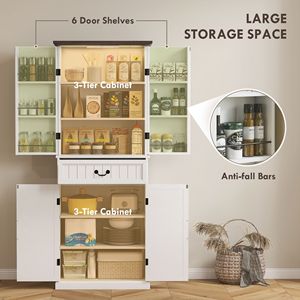 Mobile dispensa da cucina moderno in stile rustico con finitura bianca anticata e design su ruote - Costruzione in pannelli di legno MDF - Product Image 5
