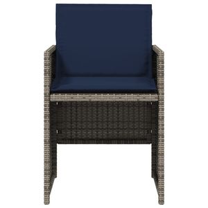 Silla de jardín mediana en ratán PE gris y azul marino con estructura de acero con recubrimiento en polvo - Product Image 5