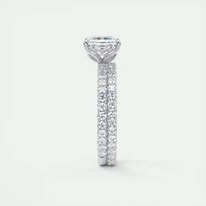 Bague de fiançailles en or blanc 14 carats avec diamant de laboratoire taille poire de 2,50 carats, sertie de pierres latérales rondes - Product Image 5