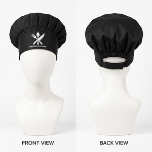 Casquettes de chef pour femmes, tissu en polycoton premium 200 GSM, blanc, logo brodé personnalisé, dos élastique, chapeau de chef - Product Image 4