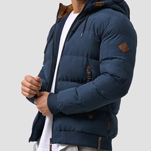 Men's <b>Hooded</b> Puffer <b>Jacket</b> With Faux <b>Fur</b> Lining Windproof Winter Casual Coat Regular Fit Zipper - Product Image 5
