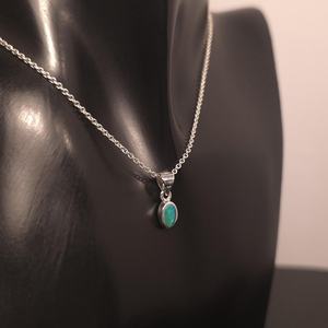 Colgante de Ópalo Natural Australiano en Plata de Ley 925, Azul, Verde, Rojo, con Juego de Colores, Sin Níquel, Joyería para Mujer - Product Image 4