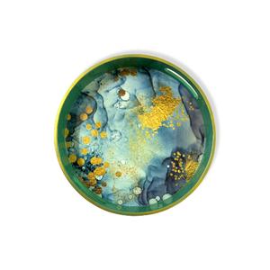 Plateau de service alimentaire rond en bambou de fabrication vietnamienne avec poignée pour hôtel ou restaurant à domicile - Product Image 1