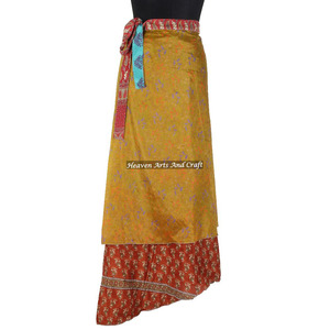 Falda Mágica de Rayón, Atrevida y Elegante, Perfecta para Cualquier Ocasión, Falda de Rayón de 2 Capas Reversible, Sari de Seda Mágica, Falda Larga - Product Image 3