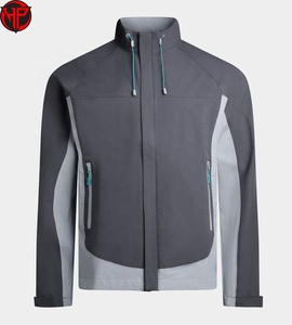 Chaqueta Softshell Cortavientos para Hombre, con Bloques de Color, Cuello Alto, Cierre de Cremallera, Ropa Deportiva para Exteriores, Chaqueta Impermeable para Otoño - Product Image 1