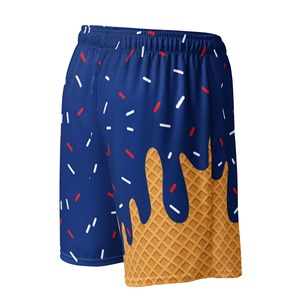 กางเกงขาสั้นเบสบอลผู้ชายทรงสตรีทเอวสูง 5 นิ้ว ผ้าโพลีเอสเตอร์/คอตตอน แห้งเร็ว ระบายอากาศได้ดี - Product Image 5