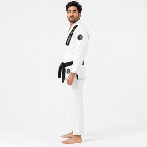 Kimono de BJJ Personalizado Unisex, Blanco, de Algodón, Transpirable, Ligero, Absorbente de Humedad, Antibacterial, Uniforme de Entrenamiento, Ropa Deportiva - Product Image 3