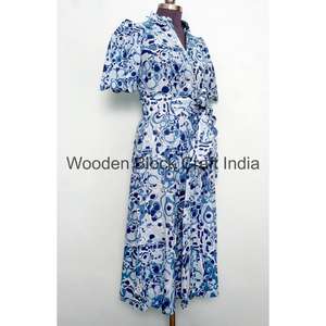 Vestido Maxi Informal y Cómodo de Tela 100% Algodón para Niñas, Mujeres y Señoras, para Usar en la Playa o en Fiestas, Vestido Maxi Elegante y Recto de Diseñador - Product Image 4