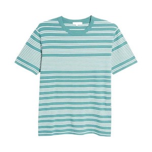 T-shirts pour hommes en taille plus, style personnalisé OEM, design rayé, coton et polyester, manches courtes, été, sport, décontracté, col rond, imprimé - Product Image 2