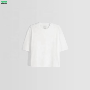 เสื้อยืดทรงบ็อกซี่สำหรับผู้ชาย ผ้าเนื้อหนา คอกลมทรงหลวม สไตล์มินิมอล เรียบง่าย เสื้อผ้าลำลองสำหรับฤดูร้อน - Product Image 5