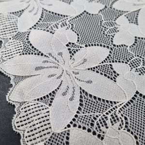 Encaje Elástico Floral con Borde Festoneado, Ligero, de Nailon y Spandex, Banda Elástica de 17.5cm, Encaje de Punto para Lencería, Vestidos y Bodas - Product Image 3