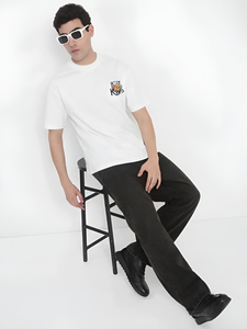 Nouveaux T-shirts thermiques surdimensionnés pour hommes, couleur unie, résistants, personnalisables, à épaules tombantes, en coton épais - Product Image 6