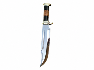 Cuchillo Bowie Hecho a Mano de 18 Pulgadas con Hoja de Acero D2 de 3mm de Grosor, Mango de Madera y Latón, Funda de Cuero |   Herramientas de Bricolaje para Caza y Camping - Product Image 6