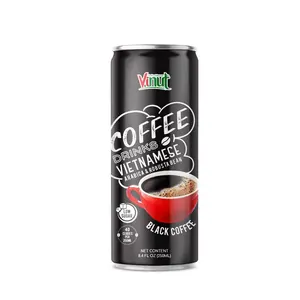 उच्च गुणवत्ता वाली ब्लैक कॉफ़ी/250 मिली विनट डिब्बाबंद पेय/कम वसा/मुफ़्त नमूना/पेय निर्माण वियतनाम/निजी लेबल OEM/ODM