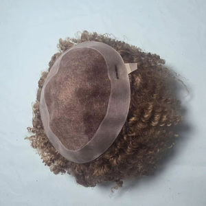 ทูเป้ผมแท้แบบหยิกสไตล์อินเดียสำหรับผู้ชาย ฐานโมโน Prothes-TAZ HAIR BANGLADESH - Product Image 1