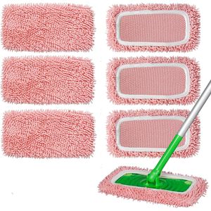 6 Pezzi di Ricambio in Microfibra Riutilizzabili per Mop, Coprimop Piatto per Pulizia a Umido/Asciutto, Compatibili con Swiffer Sweeper - Product Image 1