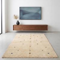 Tapis en laine noué à la main ivoire très demandé, motif floral minimaliste, poils plats, durable, fait main, pour salon, chambre, maison
