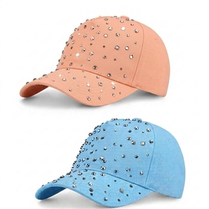 Gorra de Béisbol Personalizada Unisex con Cristales de Imitación y Bordado 3D, Color Sólido, 6 Paneles, Estilo Casual, para Regalo - Product Image 5