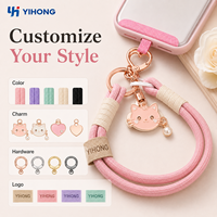 Fabrik-Großhandel Grenzüberschreitend Beliebtes Hello Kitty Handy-Lanyard Kurzer Taschenanhänger Doppelclip Gewebtes Handgelenksband