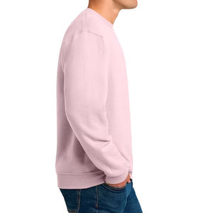 Men's Light <b>Pink</b> Crew Neck <b>Sweatshirt</b> Regular Fit Cotton Knitted Pullover Casual Autumn Wear Solid Color Sweater - Product Image 3