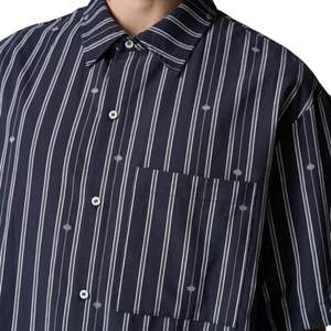 Camisa de Hombre con Rayas Verticales, Manga Corta, Cierre de Botones, Informal, Ligera, Tejida, para Verano, Suministro al por Mayor OEM - Product Image 3