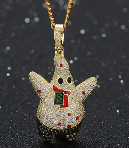 Collar con Colgante de Moissanita en Forma de Cubo de Hielo, Chapado en Oro sobre Plata, para Regalo de Fiesta Hip Hop - Product Image 4