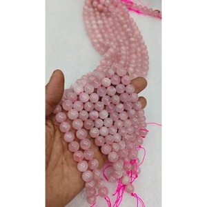Perles rondes en quartz rose naturel de Madagascar, 10 mm, qualité AAA, pour la création de bijoux et de bracelets - Product Image 2