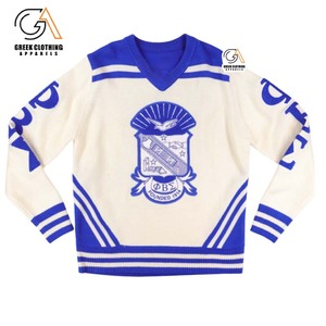 Suéter de Lana con Cuello en V Phi Beta Sigma, Azul Rey, con Letras Griegas, Prenda de Fraternidad de Primera Calidad, Corte Clásico - Product Image 3