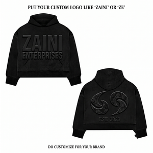 Sudadera con Capucha Negra de Felpa de Algodón Premium de 420 GSM, Logotipo de Silicona Grabado Personalizado, OEM ODM - Product Image 1