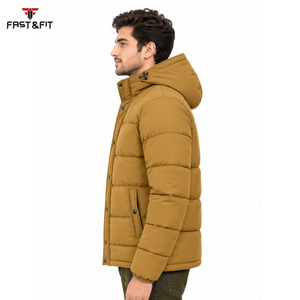 Veste matelassée pour homme personnalisée, style streetwear, haute qualité, imperméable, col montant, manteau d'hiver à capuche, rembourrage en coton - Product Image 3