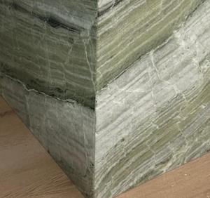 Table de Chevet Moderne en Pierre Naturelle, Marbre de Luxe, Travertin Vert, Faite à la Main, Écologique, pour Salon, Anniversaire - Product Image 4