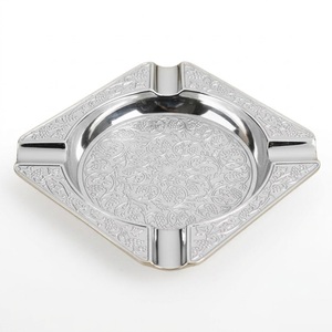 Cendrier rond en acier inoxydable avec logo personnalisé, cendrier à cigarettes et cigares en métal, résistant au vent, accessoire de fumage sans fumée pour bar - Product Image 3
