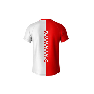 เสื้อยืดเจอร์ซีย์ฮิปฮอปแขนสั้นผู้ชาย สีน้ำเงิน แห้งเร็ว ระบายอากาศได้ดี กันยับ ทรงปกติ คอกลม ผ้าโพลีเอสเตอร์ทอแบบลำลอง - Product Image 4