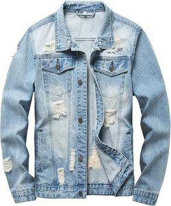 Chaqueta de mezclilla vintage teñida elástica para hombre, 100% algodón, abotonada, estilo urbano, transpirable, servicio OEM - Product Image 1
