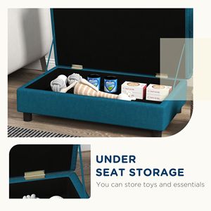 Cama para Mascotas en Forma de Donut, Color Azul Marino, con Espacio de Almacenamiento para Mascotas Pequeñas y Medianas - Product Image 5