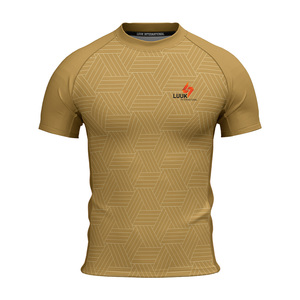 Camiseta Deportiva Personalizada para Hombre, Transpirable, Antibacteriana, con Logotipo Impreso Personalizado, de Secado Rápido, 100% Poliéster, Compresión para Yoga - Product Image 1