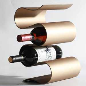 Porte-vin hexagonal moderne en bois pour 4 bouteilles, à poser sur comptoir - Product Image 2