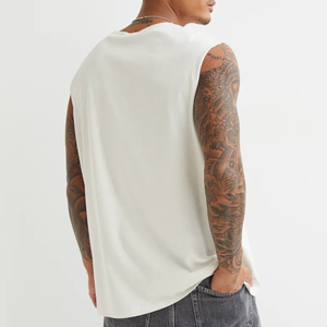 Wholesale Custom Cotton Solid <b>Stringer</b> Gym <b>Vest</b> Fitness Singlet Workout Muscle Bodybuilding <b>Men's</b> Tank Top with Button Diamonds - Product Image 6