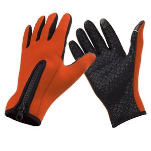 Gants de ski imperméables en polyester à doigts entiers, isolés thermiquement, avec fermeture auto-agrippante, pour l'hiver, unisexes, orange, noir, rose, rouge, bleu - Product Image 2